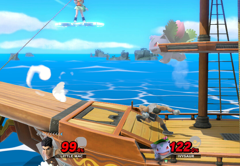 Dan's fighting on the pirate ship, at 100%, vs 120%